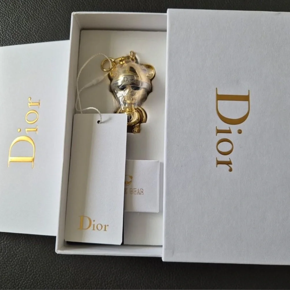 Dior Gold/Silver Inlex Bear Charm Rare NIB